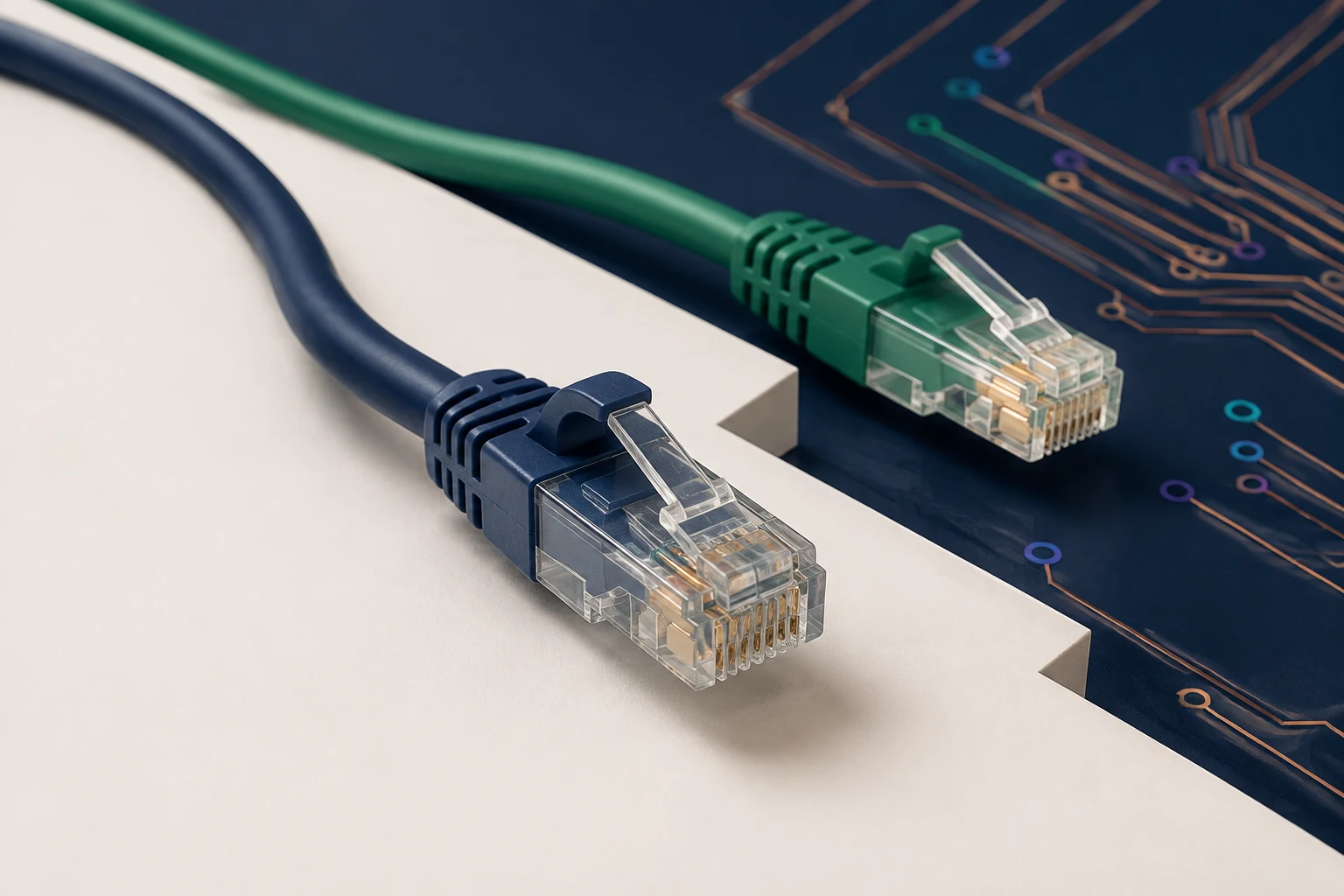 Ethernet leads and their clip-in connectors